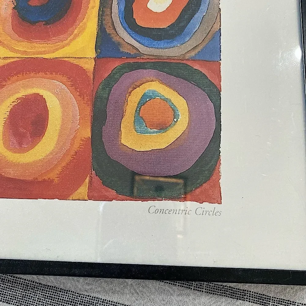 Concentric Circles Color Study Kandinsky Framed Abstract Art Print 12x16”